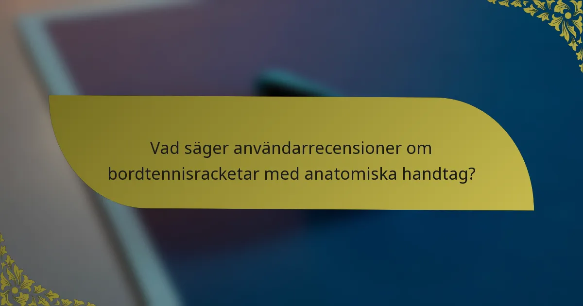 Vad säger användarrecensioner om bordtennisracketar med anatomiska handtag?