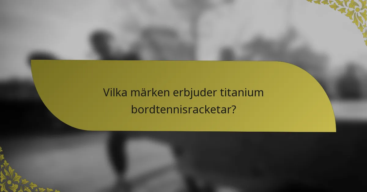 Vilka märken erbjuder titanium bordtennisracketar?